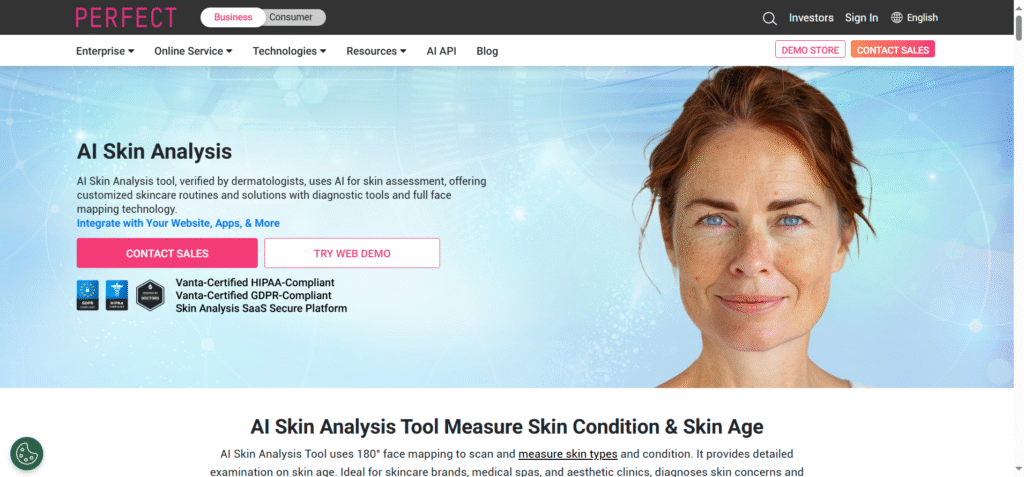 AI skin analysis tool with face mapping technology for dermatology-grade skin assessments