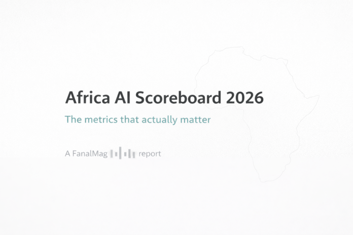 Africa AI Scoreboard framework showing the twelve core metrics used to assess AI readiness and capacity across African countries