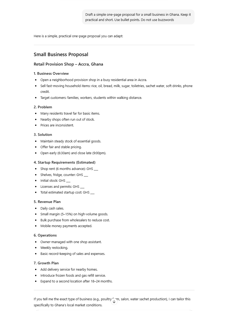 ChatGPT Free response for Prompt 3