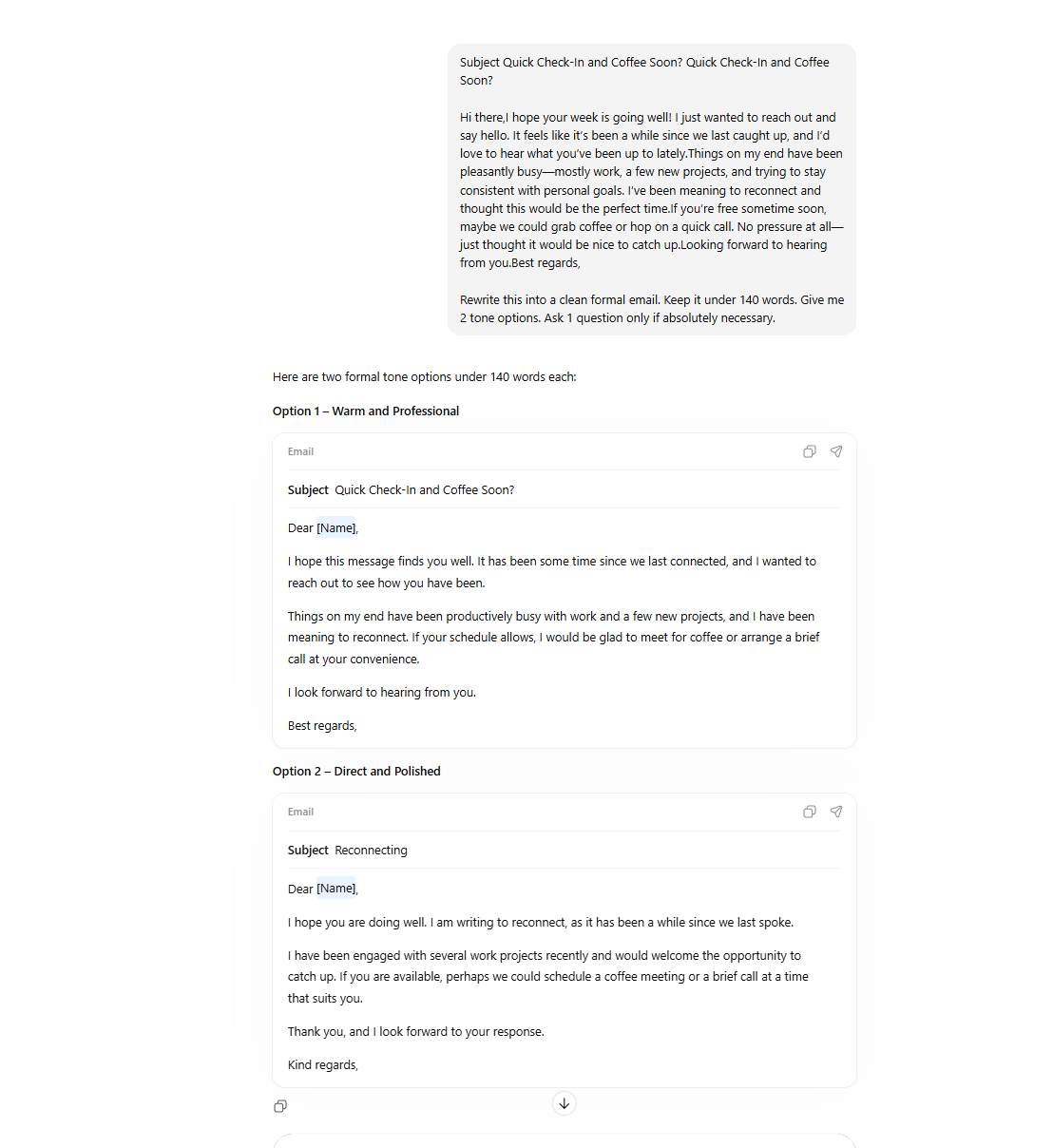 ChatGPT Free response for Prompt 2